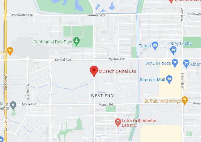 Map to McTech Dental Lab, 180 S. 32nd St W, Billings MT